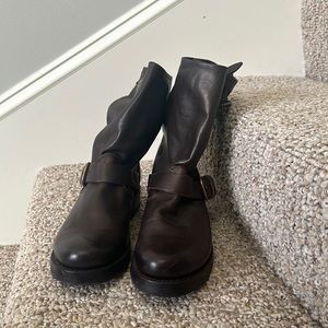 Frye boots, dark brown, size 8